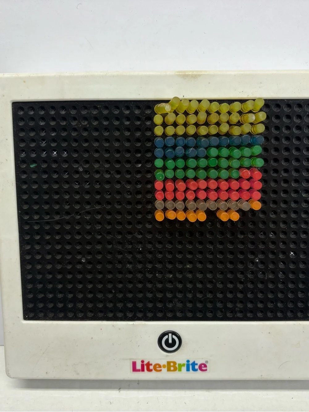 2014 Hasbro Lite Brite White Battery Operated Tested Pegs White #02215
